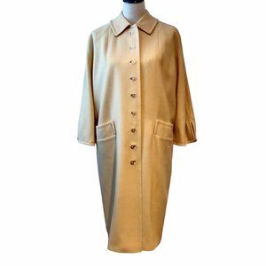 Vintage The Travelaire Cream Wool Button Split Cuff Union Made Dress Coat M/L?